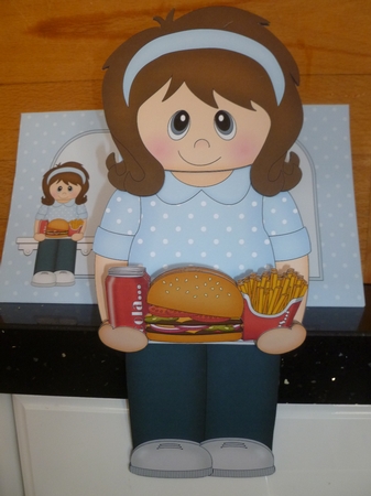3D on the Shelf Card Kit - Take Away Burger Night Lady Britt by Jean Harrison