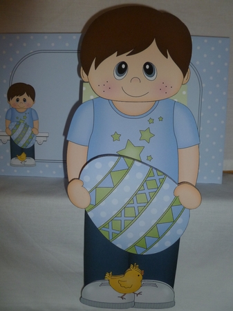 3D on the Shelf Card Kit - Cute Little Boy's Easter Egg by Jean Harrison