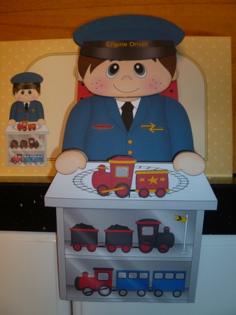 3D on the Shelf Card Kit - Little Train Set Boy Damion by Jean Harrison
