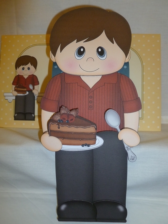 3D On the Shelf Card Kit - Kenneth enjoys a nice slice of Chocolate Cake by Jean Harrison