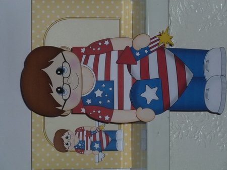 3D On the Shelf Card Kit - Patriotic Stars & Stripes Rylan is Celebrating 4th July by Jean Harrison