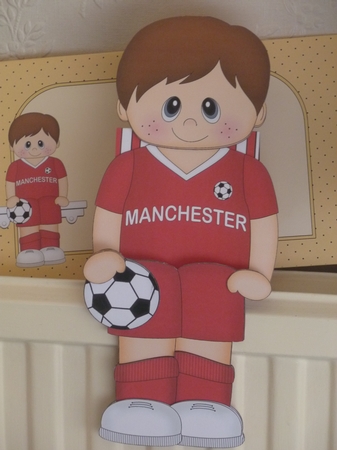3D On the Shelf Card Kit - Little Footballer Tyron Plays for Manchester by Jean Harrison