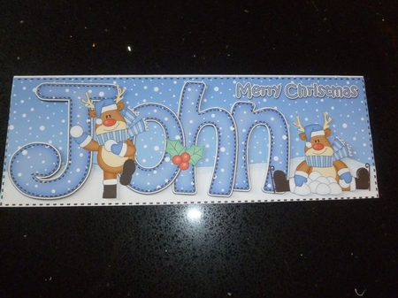 Large DL Christmas JOHN 3D decoupage  by Jean Harrison