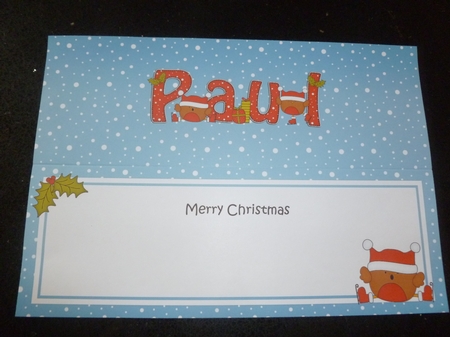 Large DL Christmas PAUL insert by Jean Harrison