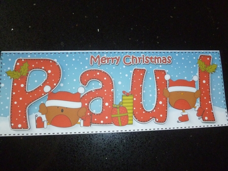 Large DL Christmas PAUL insert by Jean Harrison