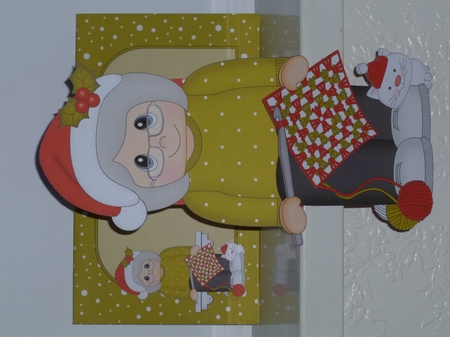 3D On the Shelf Card Kit -  Little Christmas Crochet Old Lady by Jean Harrison