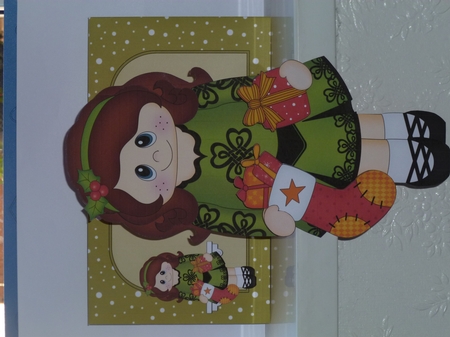 3D On the Shelf Card Kit - Little Christmas Girl Irish Dancer is going to the Festive Ceili by Jean Harrison
