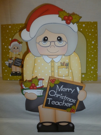 3D On the Shelf Card Kit - Christmas Teacher Mrs Wright  by Jean Harrison