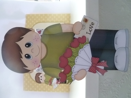3D On the Shelf Card Kit - Valentine Heart Shaped Roses Love & Romance Boy Darrin by Jean Harrison