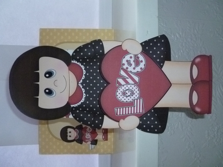 3D On the Shelf Card Kit - Valentine Heart Love & Romance Lady Magda by Jean Harrison