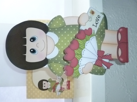 3D On the Shelf Card Kit - Valentine Heart Shaped Roses Love & Romance Lady Elaine by Jean Harrison