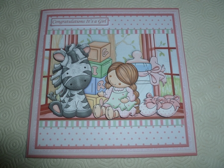 GIRLS STUFF NEW BABY GIRL 8x8 Decoupage & Insert Mini Kit by Jean Harrison