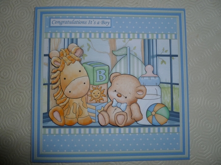 BABY BOY SHELF 8x8 Decoupage & Insert Mini Kit by Jean Harrison