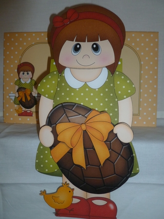 3D On the Shelf Card Kit - Easter Teen Staci has a Lovely big chocolate Easter Egg by Jean Harrison