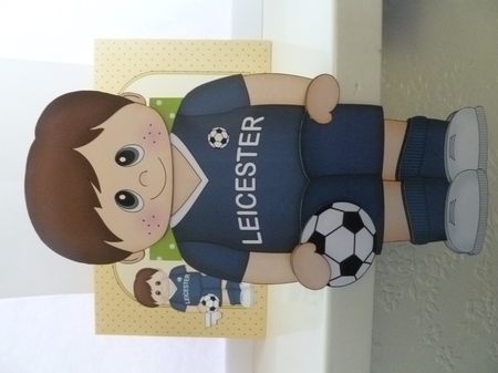 3D On the Shelf Card Kit - Little Footballer Isidro plays for Leicester by Jean Harrison