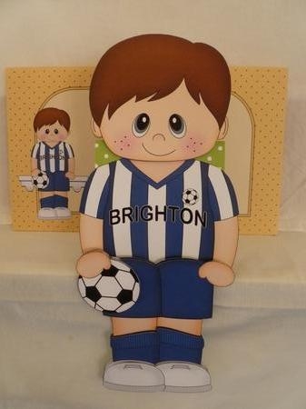 3D On the Shelf Card Kit - Little Footballer Judson plays for Brighton by Jean Harrison