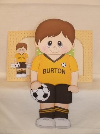 3D On the Shelf Card Kit - Little Footballer Clark plays for Burton by Jean Harrison