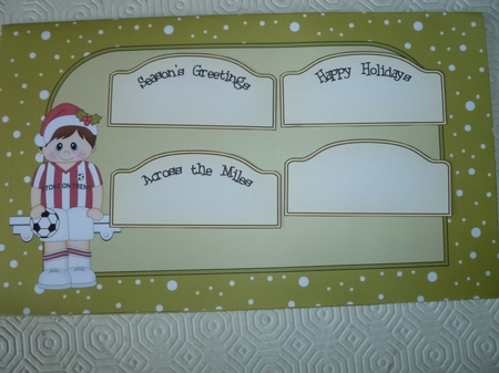 3D On the Shelf Card Kit - Little Christmas Footballer plays for Stoke on Trent by Jean Harrison