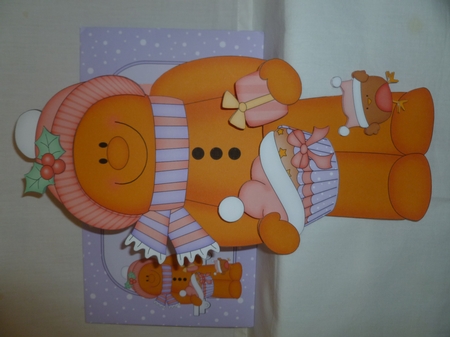 3D Christmas On the Shelf Card Kit - Ginge the Gingerbread Man has a Fesive Cupcake by Jean Harrison