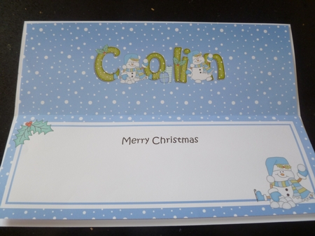 Large DL Merry Christmas COLIN 3D decoupage  by Jean Harrison