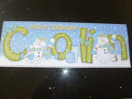 Large DL Merry Christmas COLIN insert by Jean Harrison