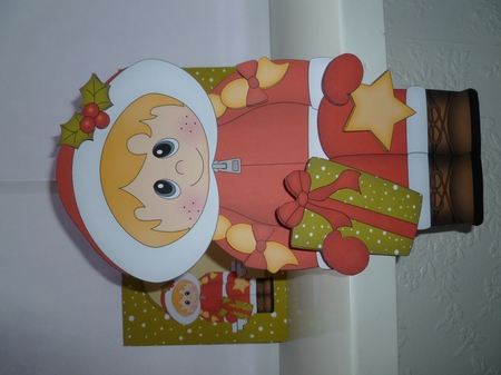 3D Christmas On the Shelf Card Kit - Christmas Eskimo has an Xmas Present by Jean Harrison