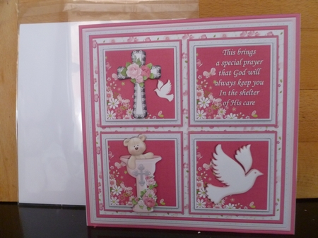 CHRISTENING or BAPTISM Girl Child or adult 7.5 Quick Layer Card by Jean Harrison