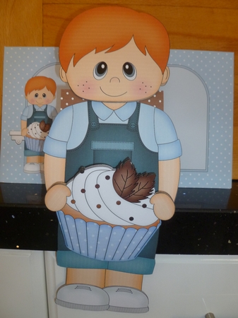 3D On the Shelf Card Kit - Cute Little Toddler Caiden has a Yummy Scrummy Cupcake by Jean Harrison
