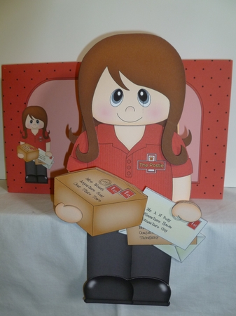 3D On the Shelf Card Kit - Little Postie Angela by Jean Harrison