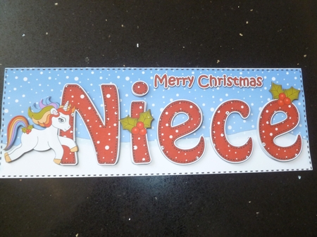 Large DL Merry Christmas NIECE 3D decoupage  by Jean Harrison
