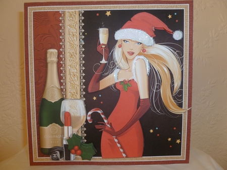 CHRISTMAS DRINK SENSIBLY DONT SPILL ANY Humorous 7.5 Decoupage & Insert Mini Kit by Jean Harrison