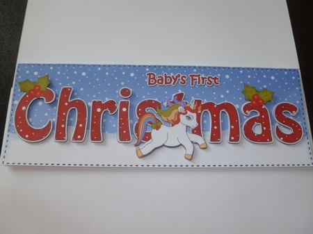 Large DL BABYS FIRST CHRISTMAS 3D decoupage  by Jean Harrison