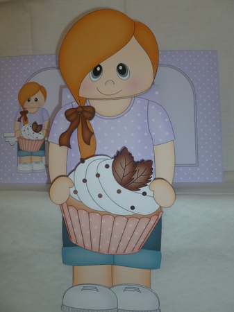 3D On the Shelf Card Kit - Little Teen Girl Berlinda has a Yummy Scrummy Cupcake by Jean Harrison