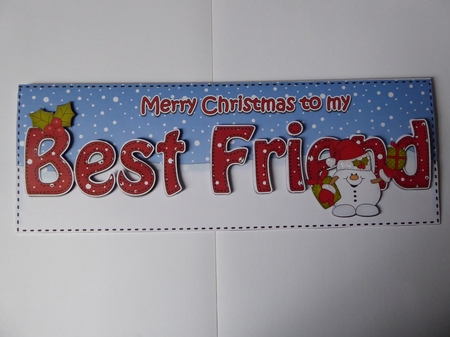 Large DL Merry Christmas BEST FRIEND insert with Snowball Sam by Jean Harrison