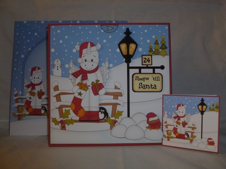 3D Christmas Unicorn Sleeps Till Santa Countdown Card by Jean Harrison