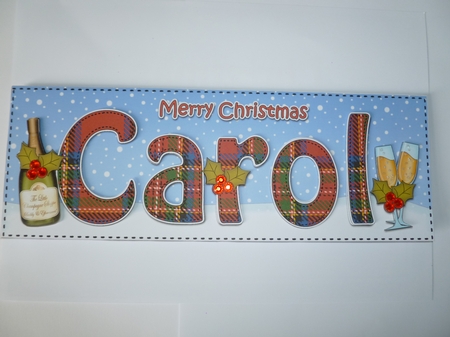 Large DL Merry Christmas CAROL insert by Jean Harrison