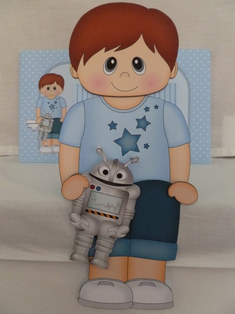 3D On the Shelf Card Kit - Little Boy Brandan has a Toy Robot by Jean Harrison