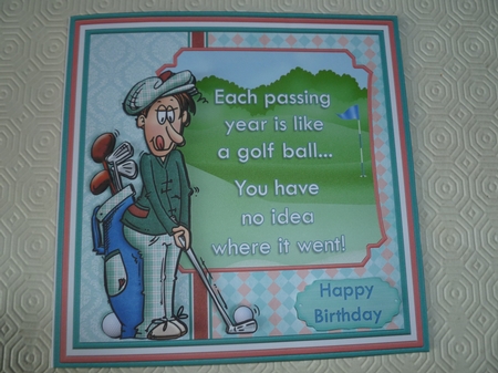 GOLF THE PASSING YEARS 7.5 Decoupage & Insert Kit by Jean Harrison