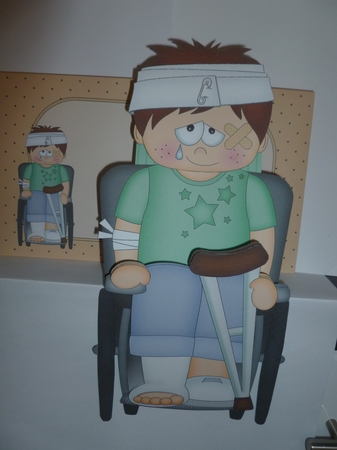 3D On the Shelf Card Kit - OOps Ouch Young Boy Tyrese has had an Accident by Jean Harrison