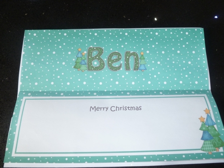 Large DL Merry Christmas BEN insert by Jean Harrison