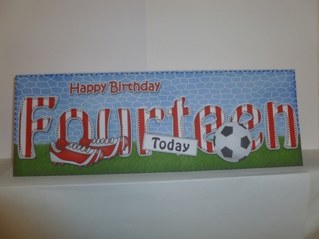 Large DL Happy Birthday FOURTEEN TODAY insert by Jean Harrison