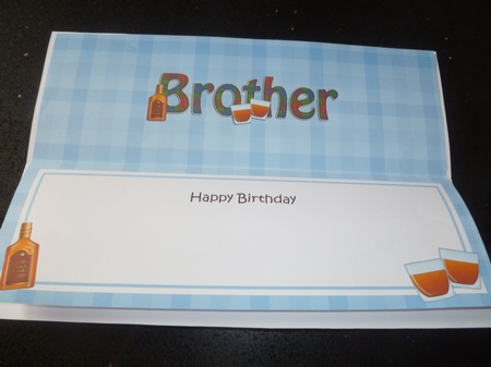 Large DL Happy Birthday BROTHER insert with Tartan by Jean Harrison