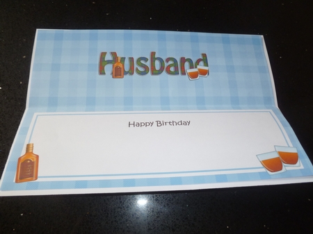 Large DL Happy Birthday HUSBAND insert with Tartan by Jean Harrison