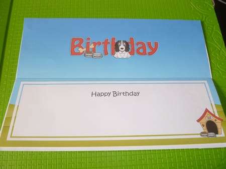 Large DL HAPPY BIRTHDAY 3D decoupage with Spinger Spaniel Dog by Jean Harrison