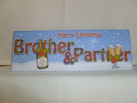 Large DL Merry Christmas BOTHER & PARTNER insert with Champagne by Jean Harrison