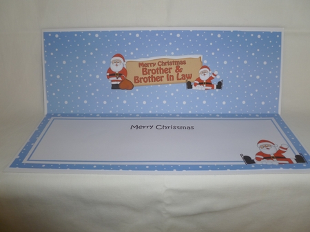 Large DL Merry Christmas BROTHER & BROTHER IN LAW with Santa insert by Jean Harrison