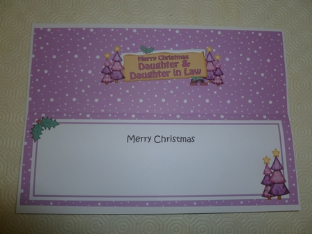 Large DL Merry Christmas DAUGHTER & DAUGHTER IN LAW with Santa insert by Jean Harrison