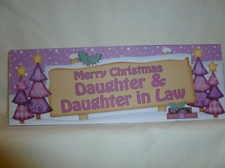 Large DL Merry Christmas DAUGHTER & DAUGHTER IN LAW with Santa insert by Jean Harrison