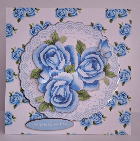 Lovely Watercolor Roses (Blue) by Jean-Marie Penny