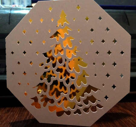 CHRISTMAS TREE OCTAGON CARD 6 by Jean-Marie Penny